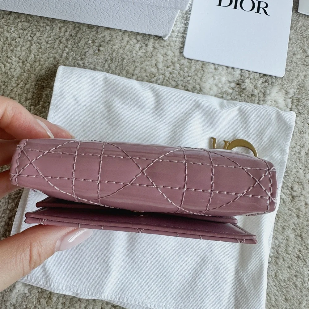 DIOR PATENT LADY DIOR LOTUS WALLET, GREAT CONDITION
